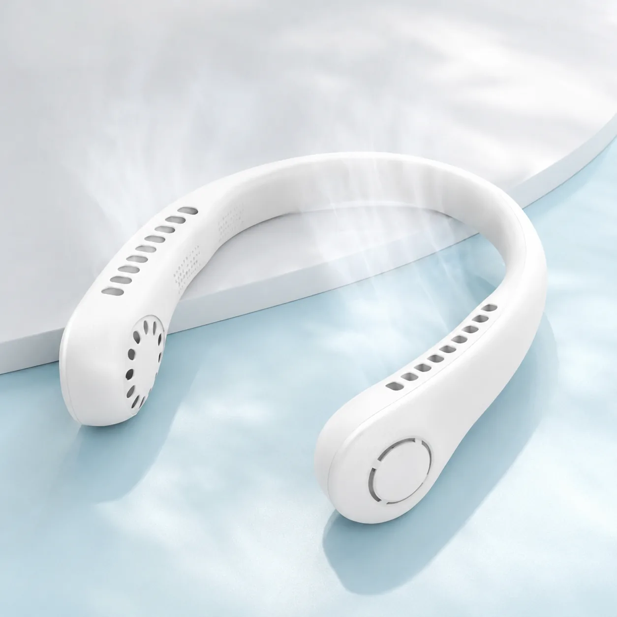Bladeless hanging neck fan worn around the neck for hands-free cooling thumbnail 5
