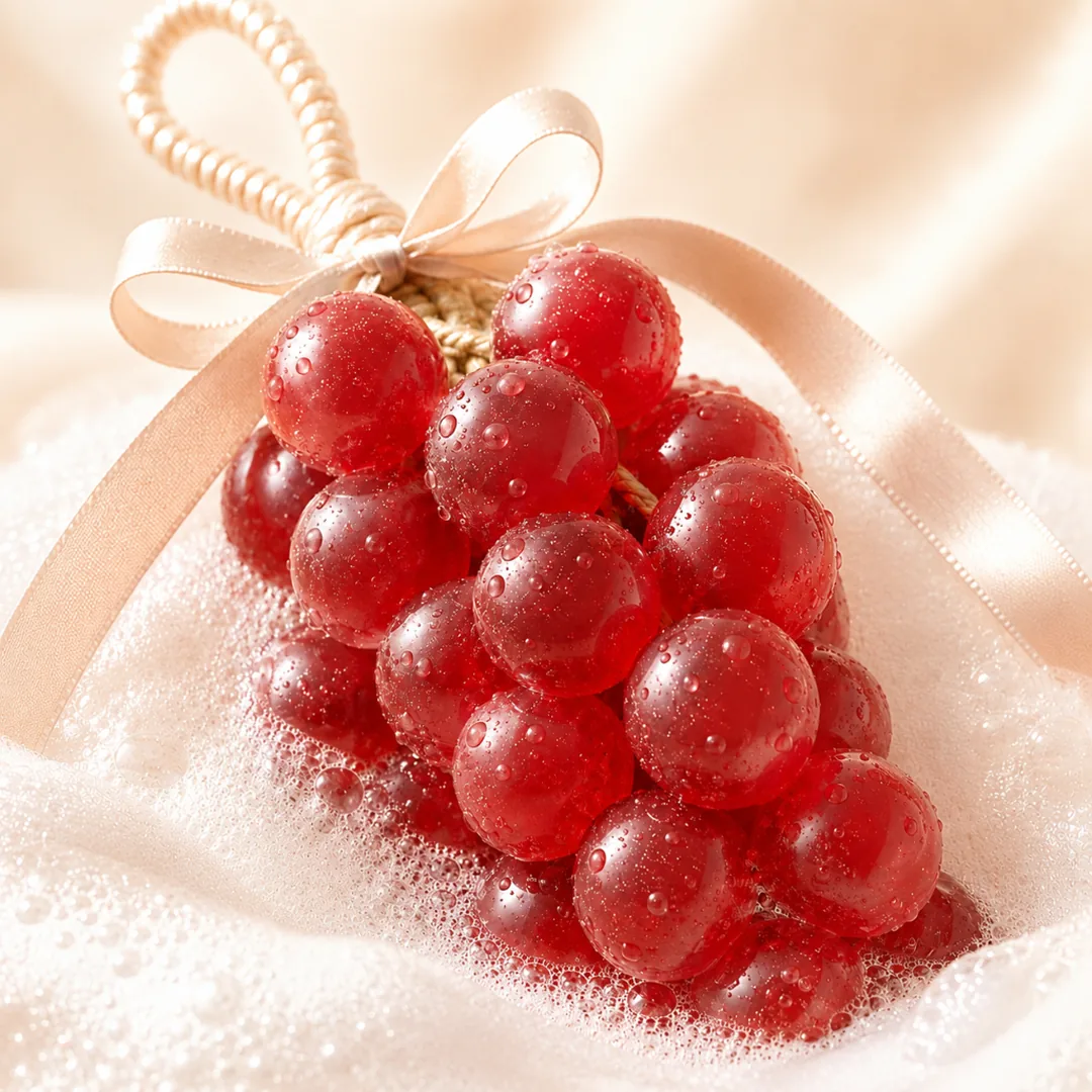Red grape-shaped decorative soap with hanging cord – ZenteMart Pakistan